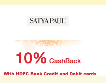 Save up to Rs.1500 at SATYA PAUL store with your HDFC Bank Card