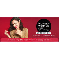 Amazon Wonder Woman Fest - Get up to 70% Off + 10% instant discount* in banks offer on Apparel, Shoes, Watches, Luggage, Jewellery, Beauty products