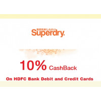 2024 Superdry Offers : Buy any Superdry products min. of 8000/- rupees and get 10% discount on it with HDFC Bank cards