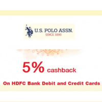 Get 5% Cashback on any product purchased at U.S. POLO ASSN. store using HDFC Bank Debit and Credit Cards