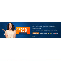 ICICI Bank First internet banking transaction offer - Get a voucher worth Rs.250 on your first internet banking transaction