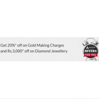 Joyalukkas Offer on Axis bank visa card - Get 20%* off on Gold Making charges and Rs.3000/-* off on Diamond Jewellery