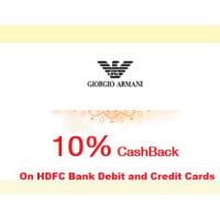 Shop on ARMANI with Your HDFC Bank Debit and Credit Cards, And Get 10% CashBack up to Rs.1500/-