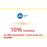 Shop with your HDFC BANK Credit and Debit Card and get 10% Cashback - Reliance Jio store offer
