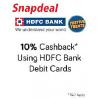 Snapdeal Offers 10% cashback ( Up to Rs. 500 ) on Online Shopping - as a part of HDFC festive treat offer