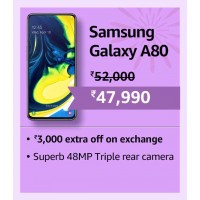Triple camera Rotating Smartphone Samsung Galaxy A80 new price tag