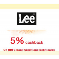 2024 Hdfc Bank Ltd Offers : Use your HDFC Bank card at Lee Store and get 5% discount up to Rs.1000